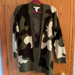 Workshop Republic Camouflage Open-Front Cardigan Sweater size Medium